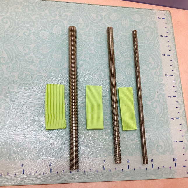 Metal Rods Set of 3 threaded Tools for polymer clay sculpting and texture wand - Create Along 