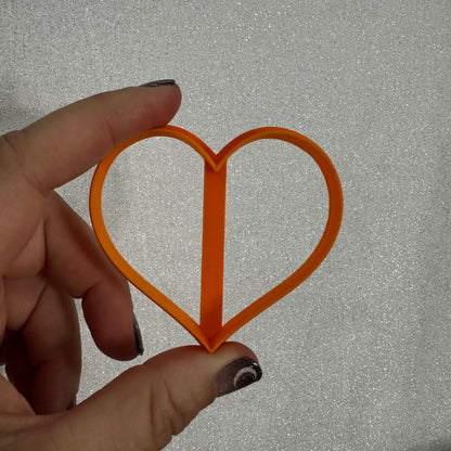 Large 2 1/2 inch heart polymer clay cutter valentine - Create Along 