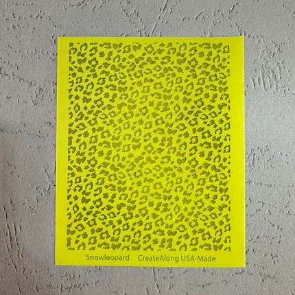 Silkscreen Stencil Snow Leopard Cheetah For Polymer Clay And Mixed Media Overall Design - Create Along 