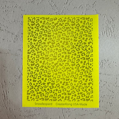 Silkscreen Stencil Snow Leopard Cheetah For Polymer Clay And Mixed Media Overall Design - Create Along 