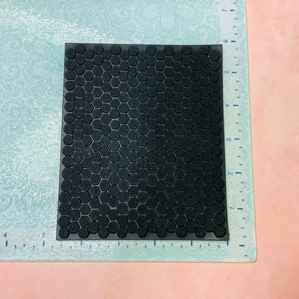 Honeycomb Jumbo Rubber Stamp Texture Sheet Mat for polymer clay metal clay mixed media art - Create Along 