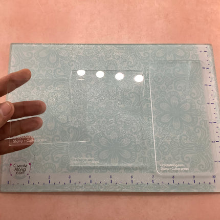 Acrylic Block clay stamp and cutter press set of 3