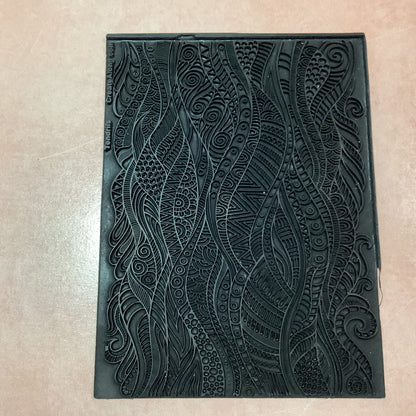 Tendril Tribal Ocean Rubber Stamp Ink medium Texture Sheet for polymer clay gelli plate printing scrapbooking jewelry mixed media - Create Along 
