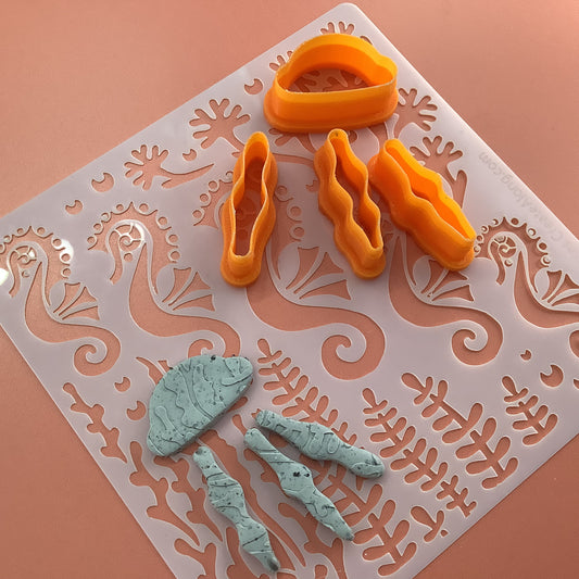Jellyfish Drop polymer clay cutter set | jelly fish clay earring cutters