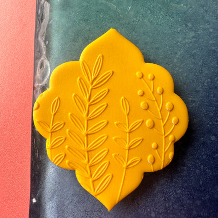 Meadow botanical rubber stamp deco element small stamps for polymer clay and crafts - Create Along 