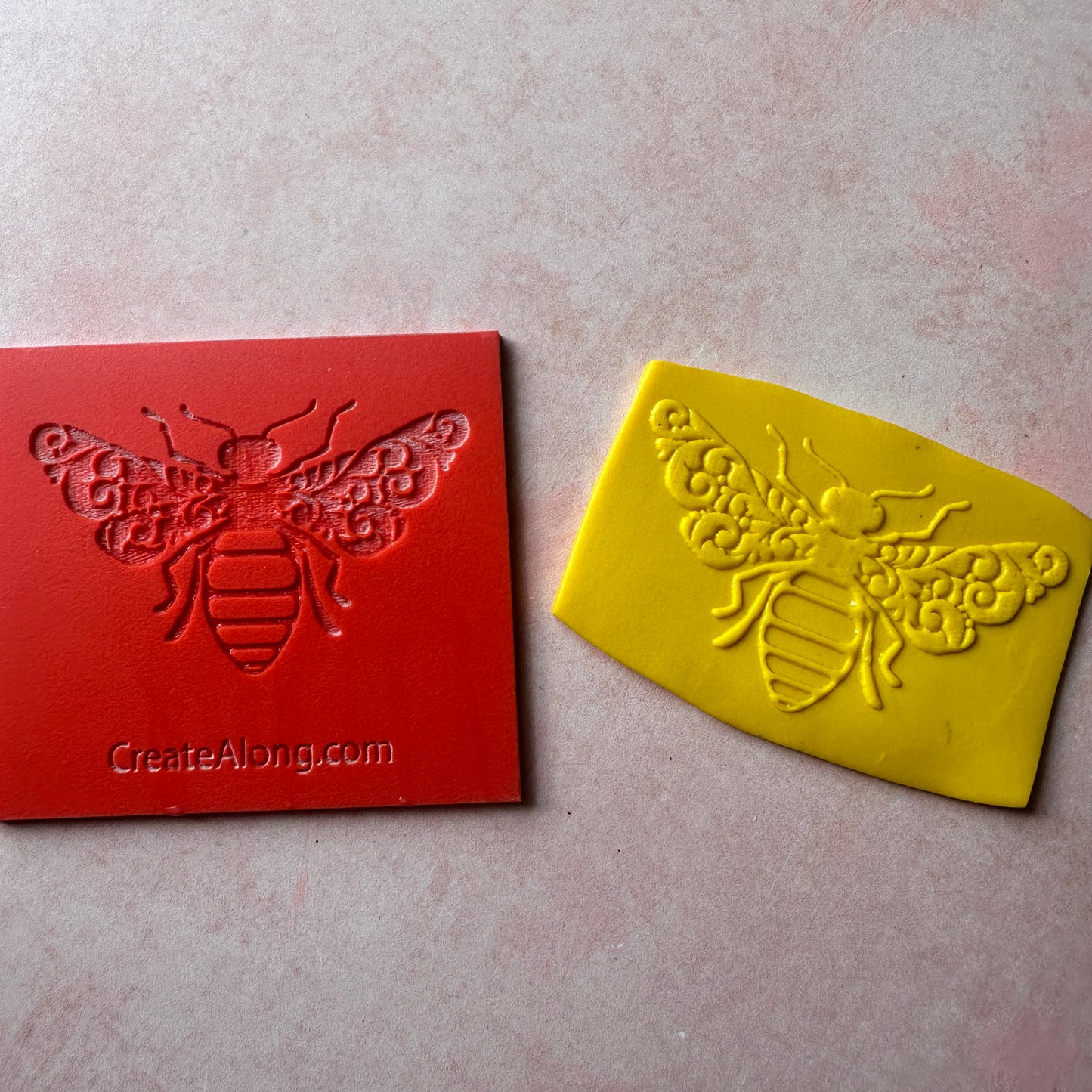 Fancy Bumble Bee rubber stamp deco element small stamps for polymer clay and crafts