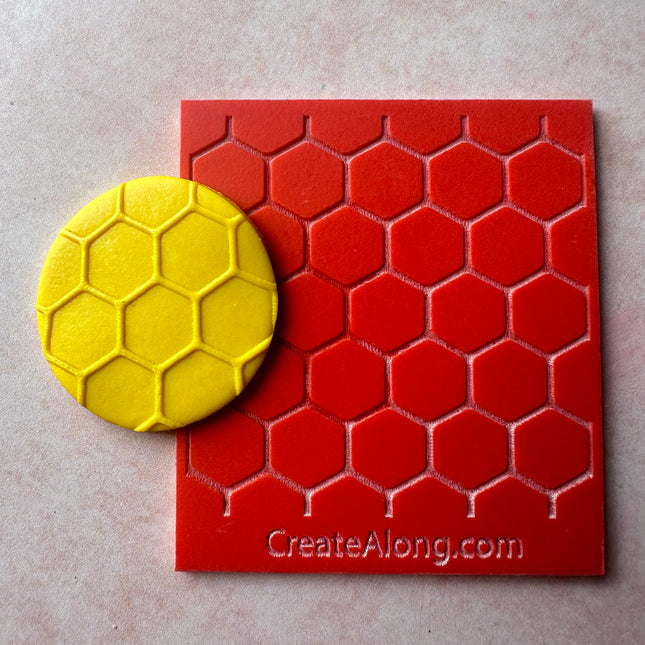 Honey Comb OUTIE rubber stamp deco element small stamps for polymer clay and crafts - Create Along 
