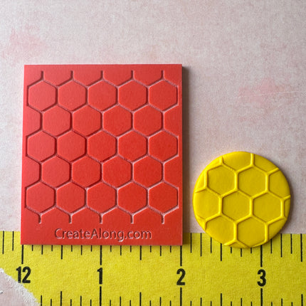 Honey Comb OUTIE rubber stamp deco element small stamps for polymer clay and crafts - Create Along 