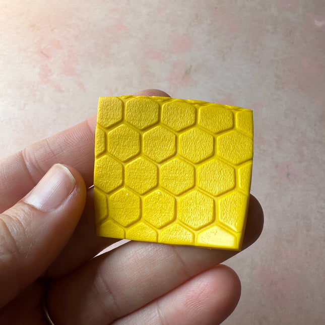 Honey Comb Innie rubber stamp deco element small stamps for polymer clay and crafts - Create Along 