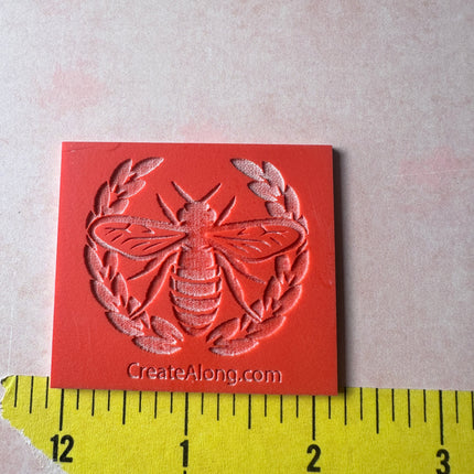 Queen Bee rubber stamp deco element small stamps for polymer clay and crafts - Create Along 