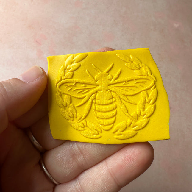 Queen Bee rubber stamp deco element small stamps for polymer clay and crafts - Create Along 