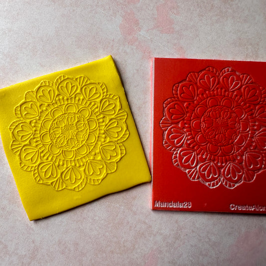 Mandala 23 rubber stamp deco element small stamps for polymer clay and crafts