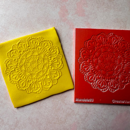 Mandala 23 rubber stamp deco element small stamps for polymer clay and crafts - Create Along 