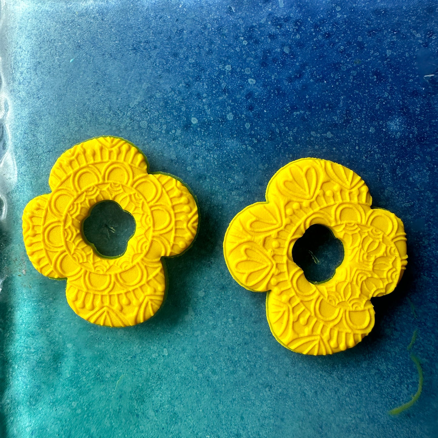 Marsha mirrored flower earring dangle donut polymer clay cutter set