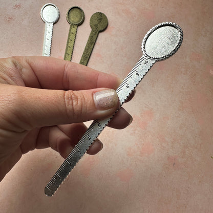 Metal bookmark with cabochon inset and ruler - Create Along 