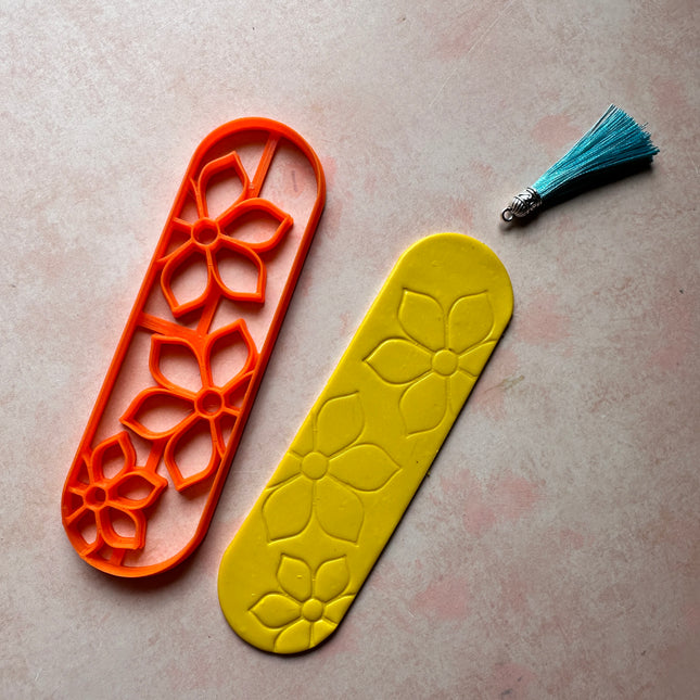 Clay bookmark Cutter Floral| polymer clay bookmark cutter - Create Along 