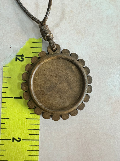 Wood Pendant Cabochon Base Blank with scalloped edge - Create Along 