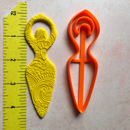 Clay bookmark Cutter Goddess | polymer clay bookmark cutter - Create Along 