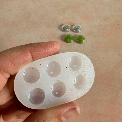 Stud & Dot Silicone Mold – Choose 20mm, 15mm, 12mm, 10mm - Create Along 