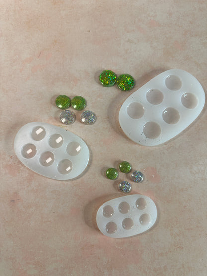Stud & Dot Silicone Mold – Choose 20mm, 15mm, 12mm, 10mm - Create Along 