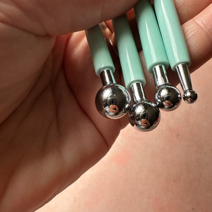 Large Ball Stylus set | round tips for decorating clay hammered metal tool - Create Along 