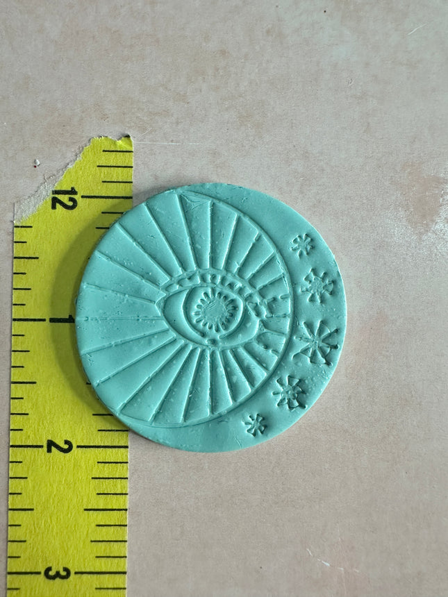 Starlit Mystical Eye with Moon & Stars Clay Cutter – 2" Round - Create Along 