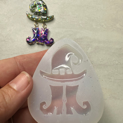 Witch Hat and Cute Shoes silicone mold for UV resin, liquid mediums, polymer clay charms Halloween