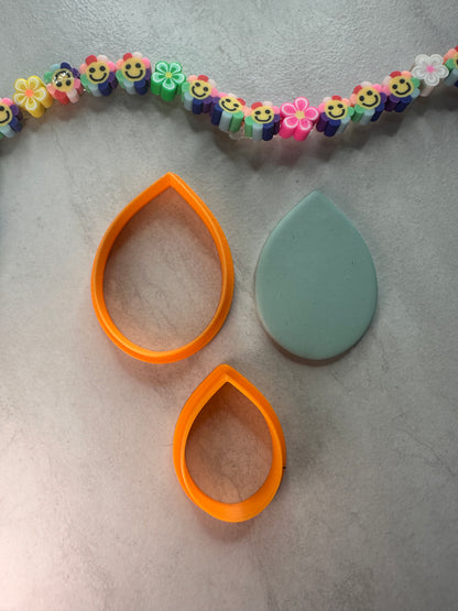 Earring Basics Classic Teardrop Rounded polymer clay cutter - Create Along 