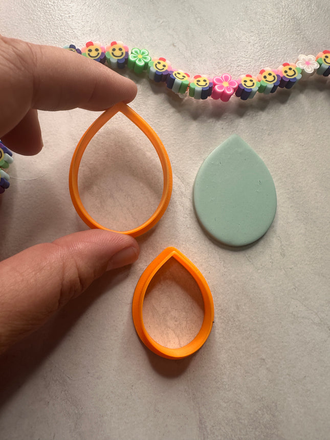 Earring Basics Classic Teardrop Rounded polymer clay cutter - Create Along 