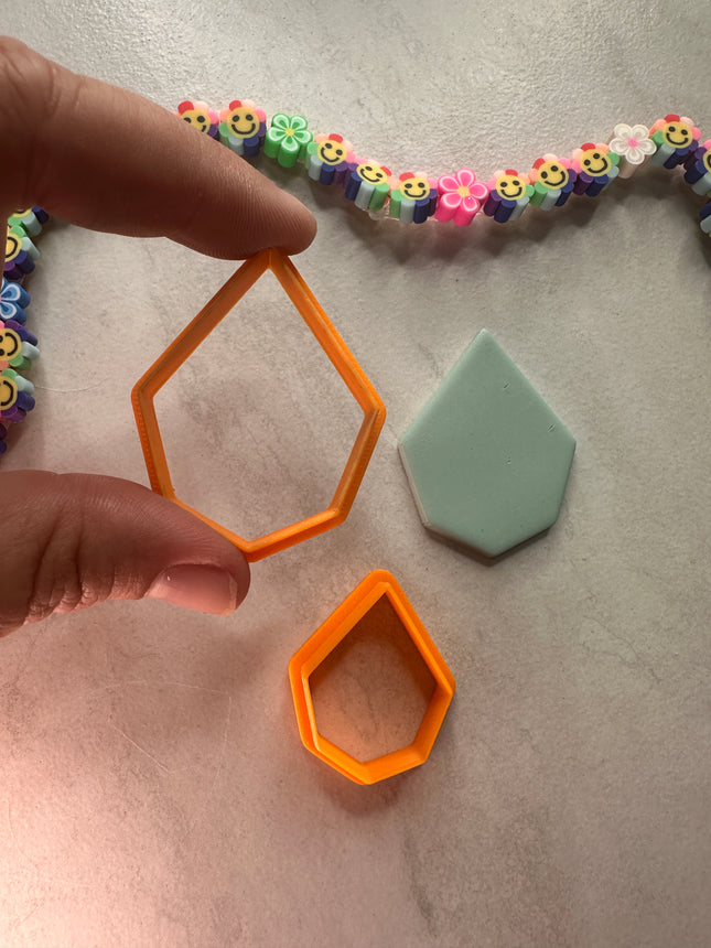 Earring Basics Diamond Point Teardrop Rounded polymer clay cutter - Create Along 