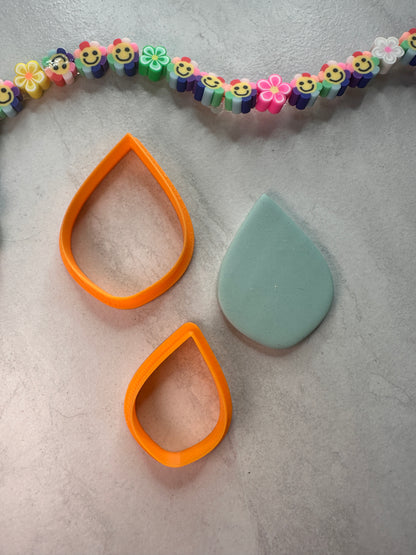 Earring Basics Organic Teardrop Rounded polymer clay cutter - Create Along 