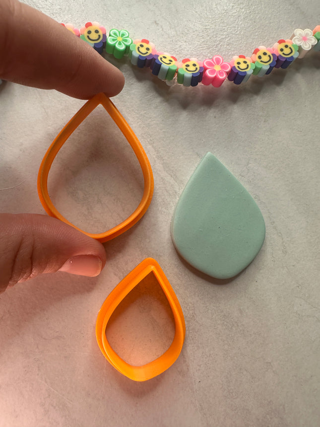 Earring Basics Organic Teardrop Rounded polymer clay cutter - Create Along 