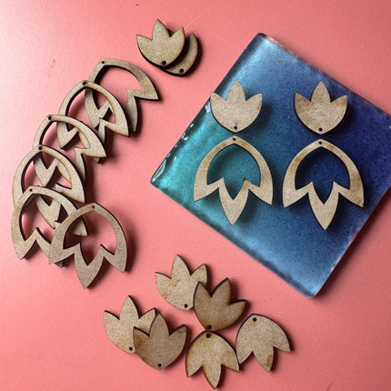 Flower Drop 4 pairs Earring Components mix and match - Create Along 