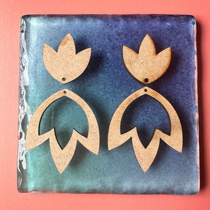 Flower Drop 4 pairs Earring Components mix and match - Create Along 