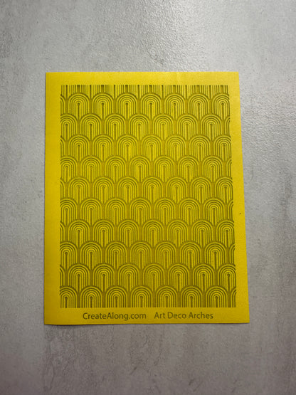 Art Deco Arches polymer clay Silkscreen mesh stencil - Create Along 