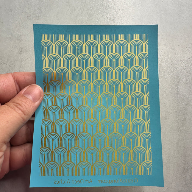 Art Deco Arches polymer clay Silkscreen mesh stencil - Create Along 