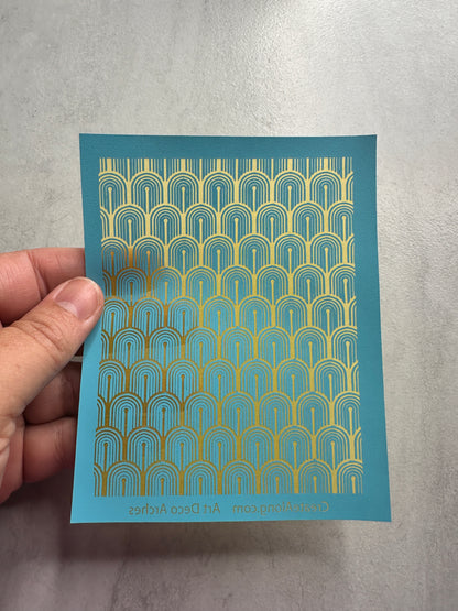 Art Deco Arches polymer clay Silkscreen mesh stencil - Create Along 