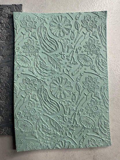 Harvest Fruits of Fall polymer clay rubber stamp texture sheet - Create Along 