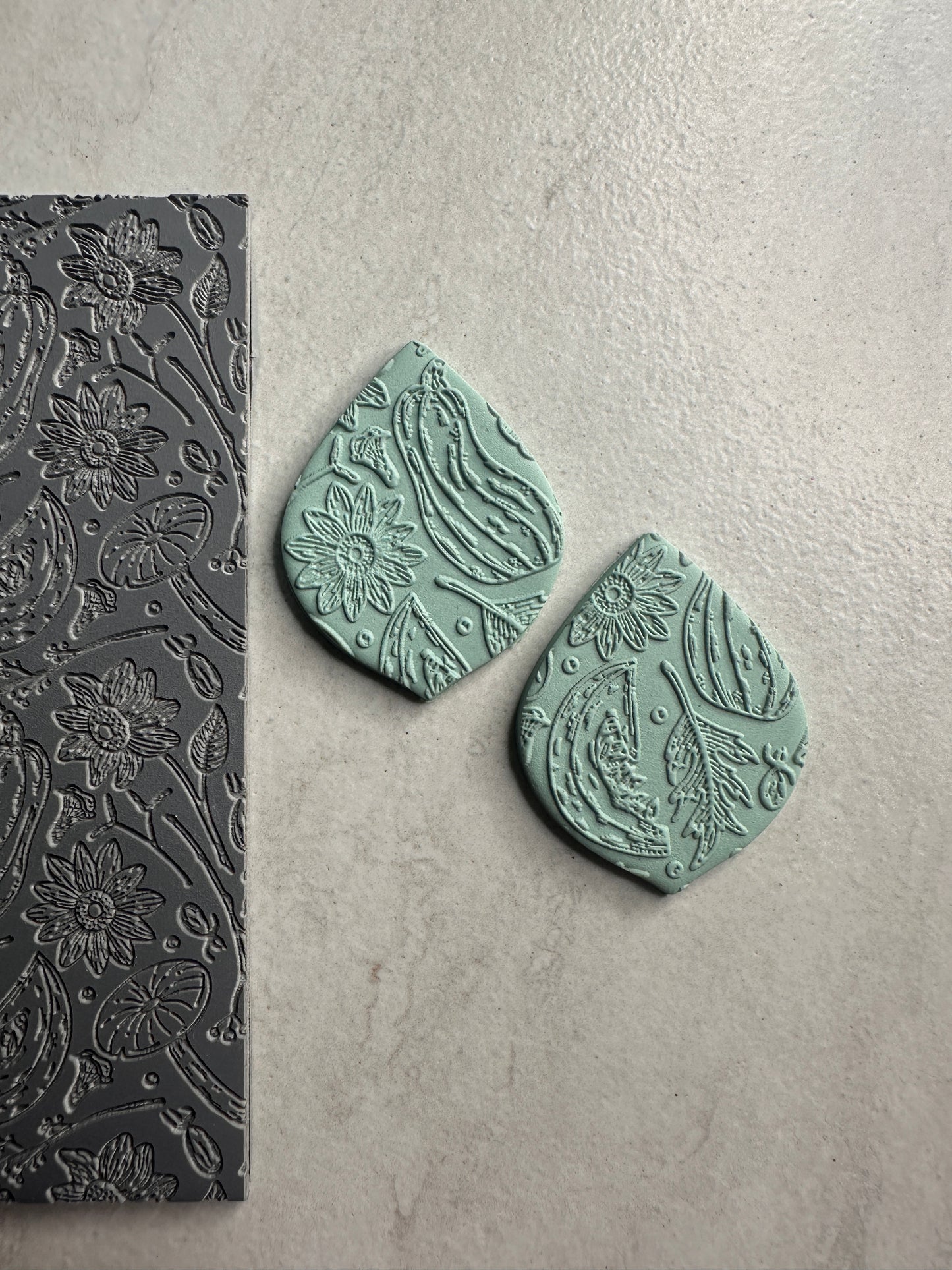 Harvest Fruits of Fall polymer clay rubber stamp texture sheet