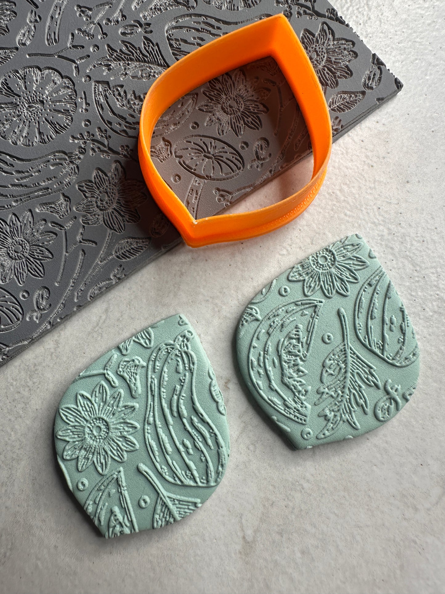Harvest Fruits of Fall polymer clay rubber stamp texture sheet