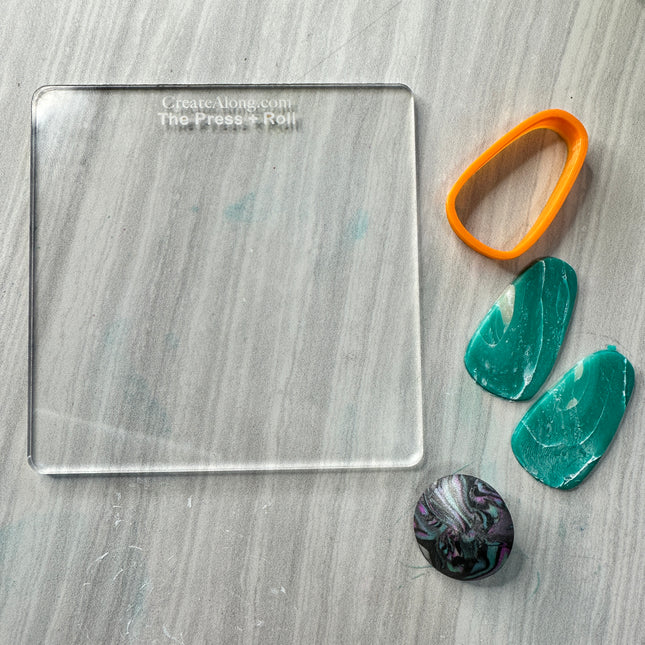 Press and Roll 4" square acrylic block for lentil beads and snake making - Create Along 