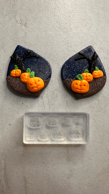 Mini Tiny Pumpkin Jackolantern molds for clay and UV resin - Create Along 