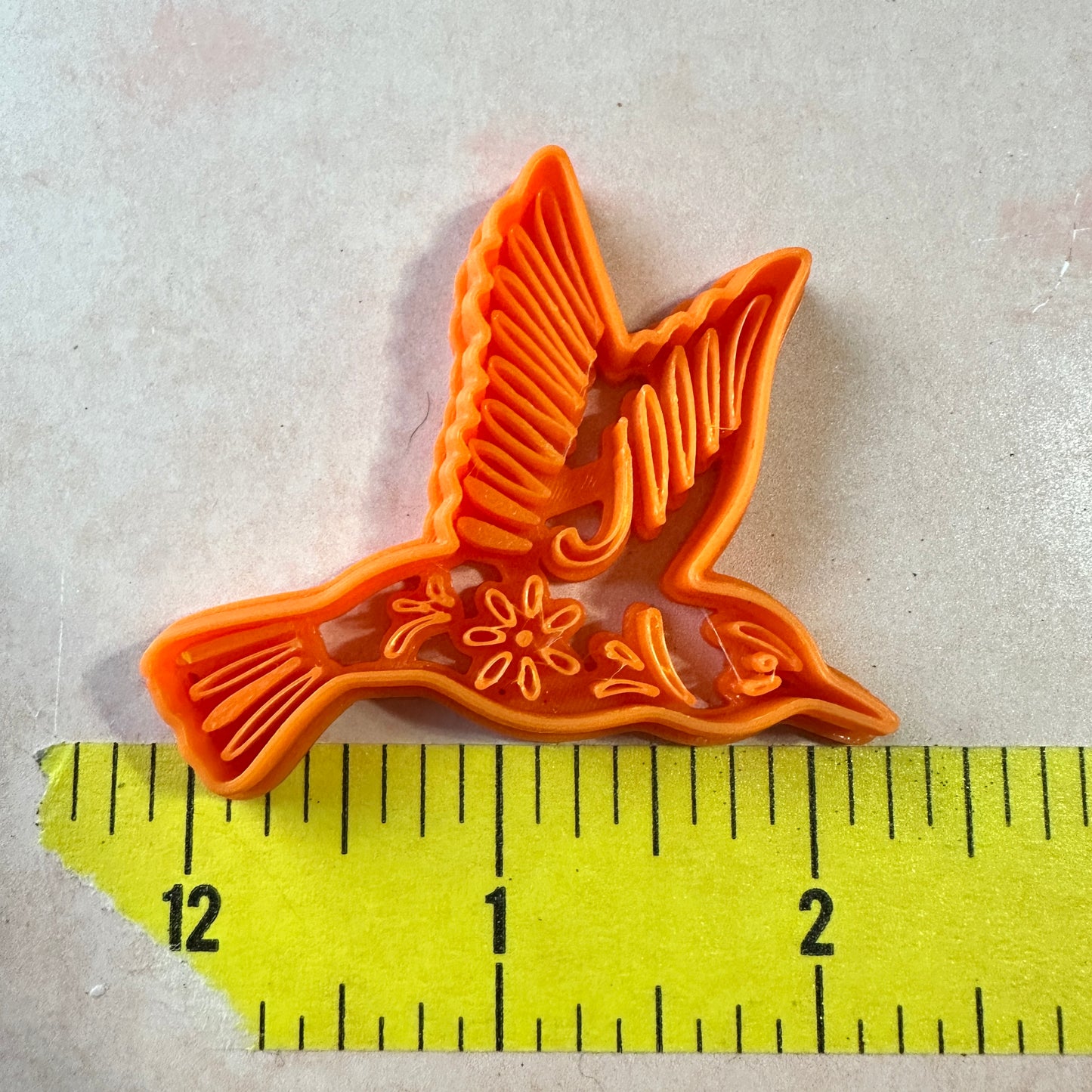 Decorative Hummingbird imprint polymer clay cutter