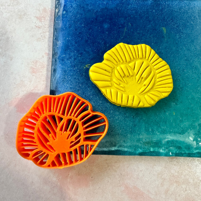 Poppy Flower imprint polymer clay cutter - Create Along 