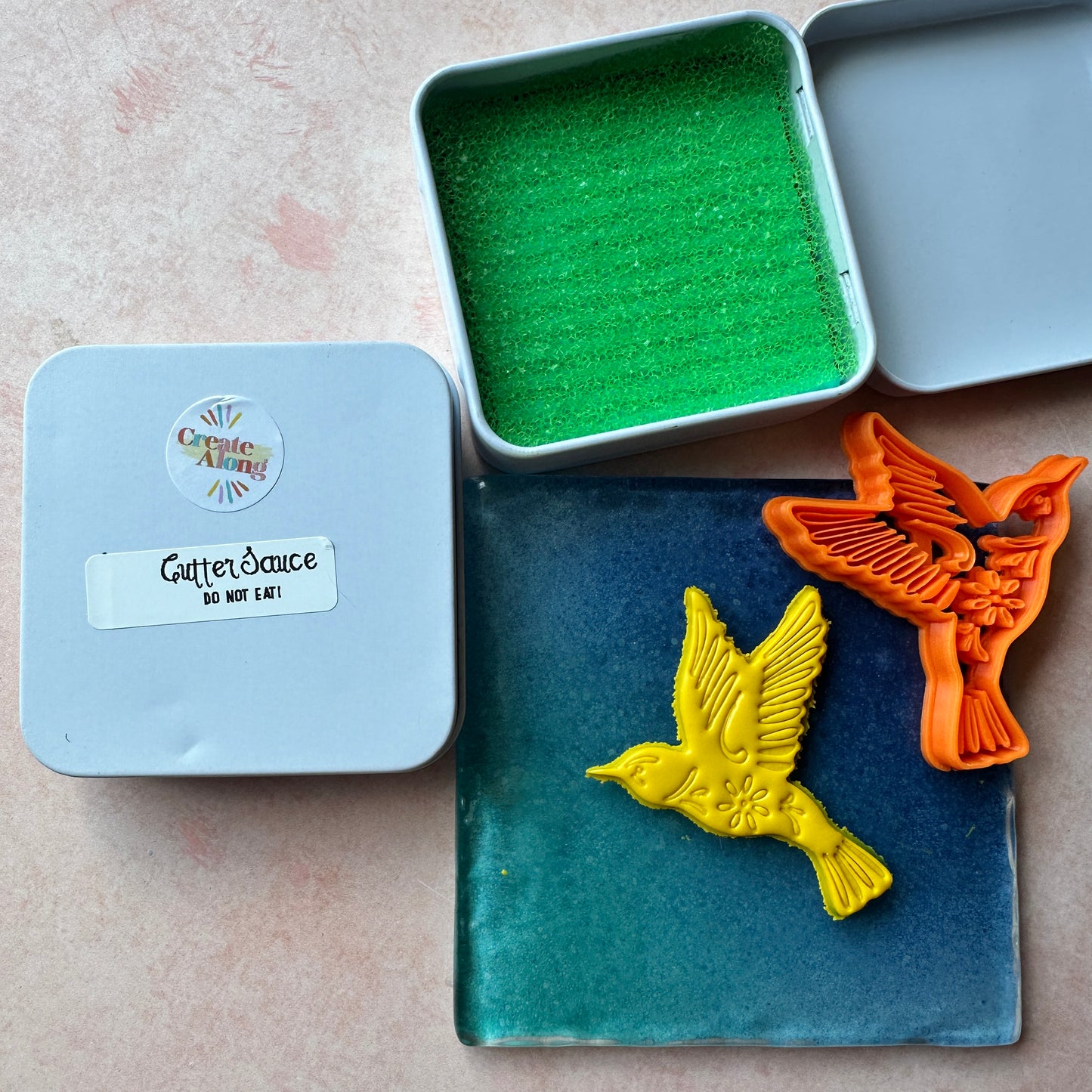 Cutter Sauce™ Tin release for polymer clay imprint cutters and stamps