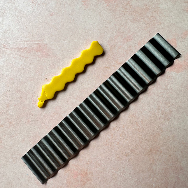 Medium Wavy polymer clay slicing blade potato chip mokume gane patterns - Create Along 