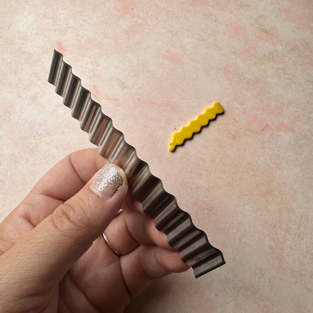 Medium Wavy polymer clay slicing blade potato chip mokume gane patterns - Create Along 