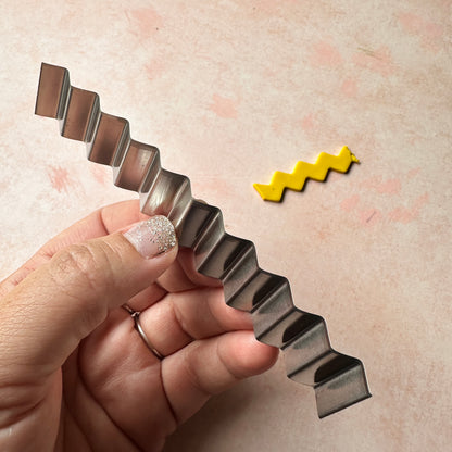 Large Wavy polymer clay slicing blade potato chip mokume gane patterns - Create Along 