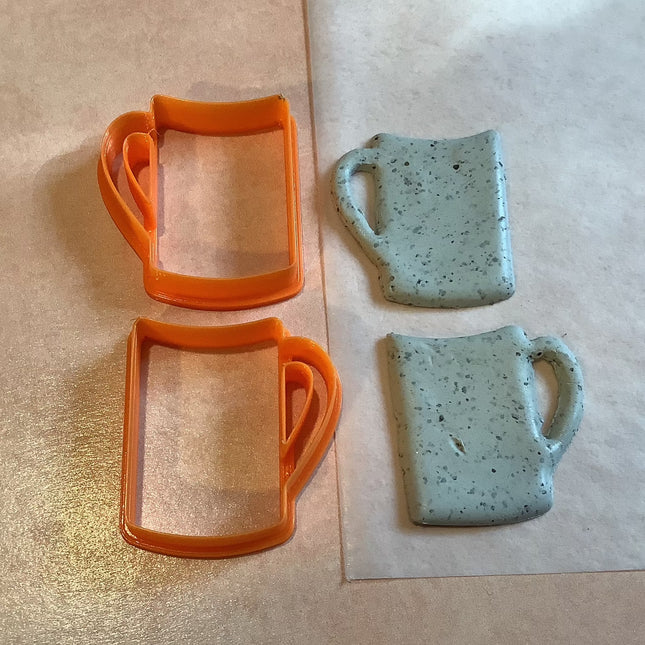 Coffee mug cup paired mirrored polymer clay cutter set hot cocoa - Create Along 