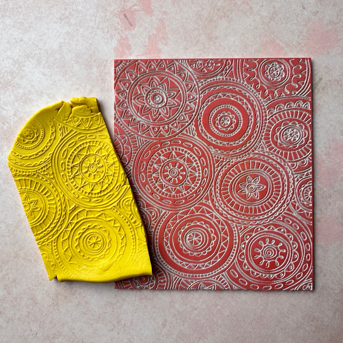 Mandala Magic Polymer Clay Texture Rubber Stamp Gelli plate paper printing